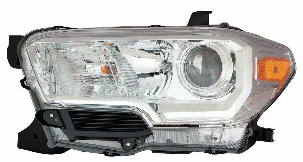 HEAD LAMP LH HALOGEN CHROME BEZEL W/O LED DRL