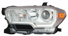 HEAD LAMP LH HALOGEN CHROME BEZEL W/O LED DRL CAPA