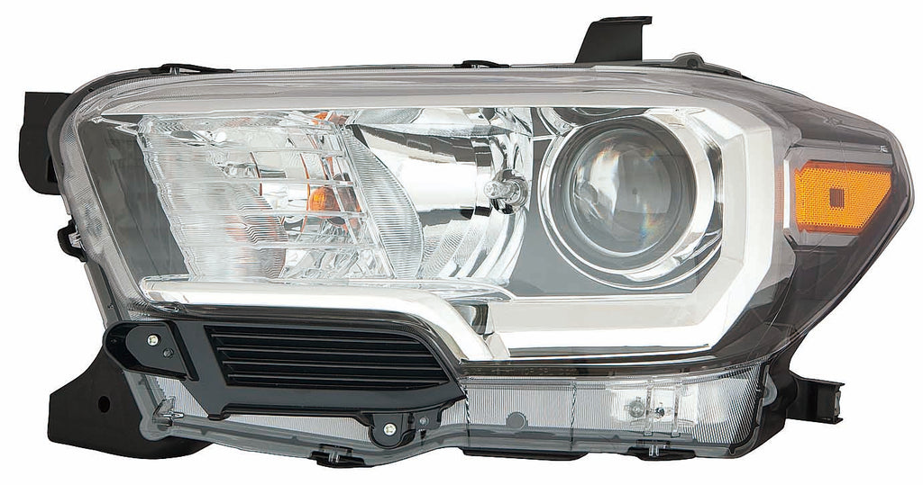 HEAD LAMP LH HALOGEN BLACK/CHROME BEZEL W/O LED DRL CAPA