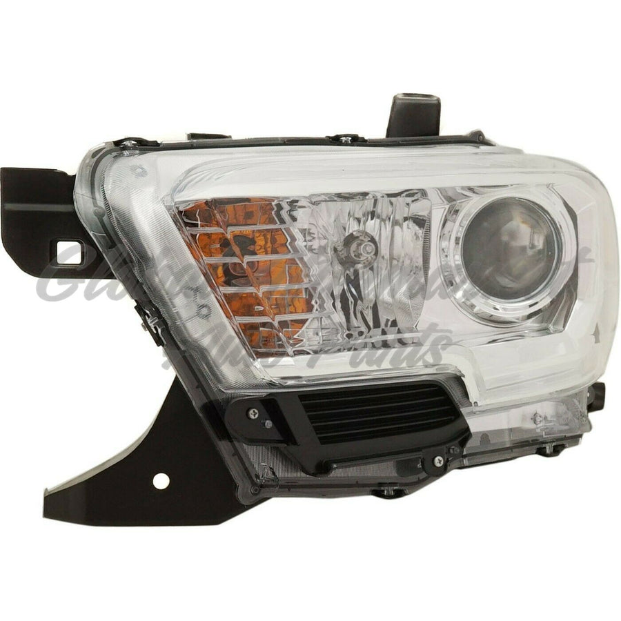 HEAD LAMP LH CHROME W/FOG W/O LED DRL