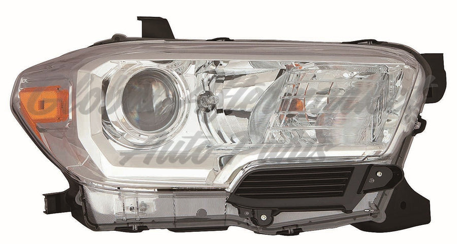 HEAD LAMP RH HALOGEN CHROME BEZEL W/O LED DRL HQ