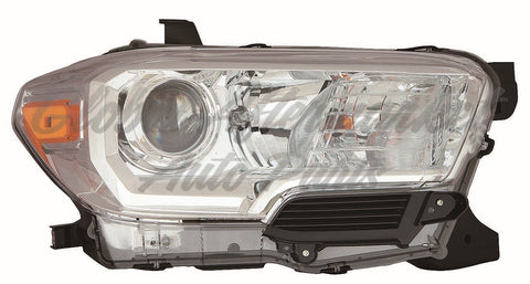 HEAD LAMP RH HALOGEN CHROME BEZEL W/O LED DRL