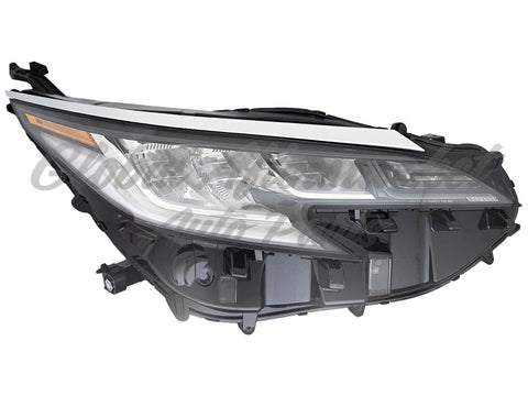 HEAD LAMP RH LED CHROME BEZEL W/ LED LOWER STRIP FITS LTD HQ