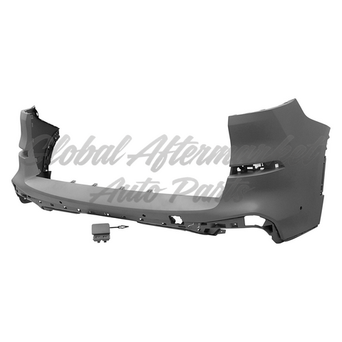 BUMPER RR PRIMED PTM W/ 4 PARK ASSIST SENSOR/ TOW HOOK/ M-PKG