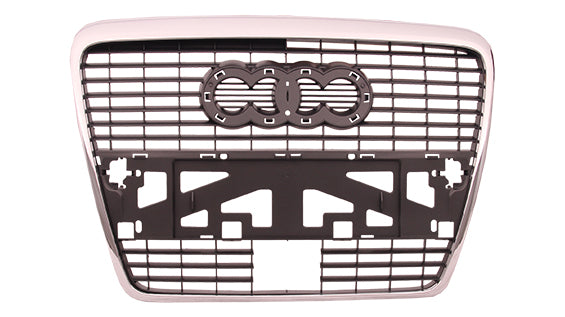 GRILLE SLV-BLACK W/CHROME FRAME W/HOLE