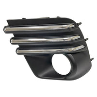 FOG LAMP BEZEL FR LH BLACK W/CHROME MOLDING STRIPS/ROUND HALOGEN FOG LAMPS EXCLUDE WILDERNESS/SPRT