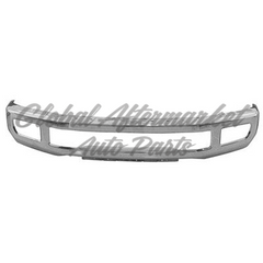 BUMPER FACE BAR FR CHROME STEEL W/FOGS W/O FLARE