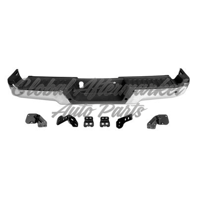 BUMPER RR ASSY CHROME W/BOTH ENDS/REINFORCEMENT BRACKET/SENSOR