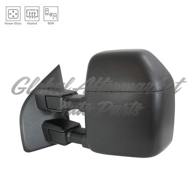 DOOR MIRROR LH POWER HTD TEXTURED W/BLIND SPOT
