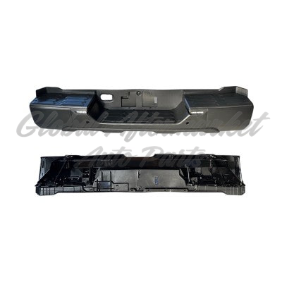 BUMPER RR ASSY BLACK PTM INSERTS / LICENSE LAMPS W/ PARK ASSIST SENSOR W/O BUMPER COVER ENDS/HITCH
