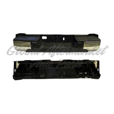 BUMPER RR ASSY CHROME (1794 EDITION) INSERTS / LICENSE LAMPS W/ PARK ASSIST SENSOR W/O BUMPER COVER ENDS/ HITCH