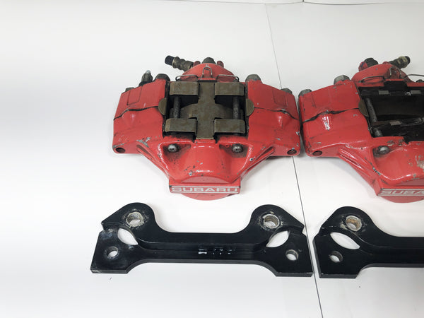 JDM Subaru Impreza WRX Rear 2 Pot Brake Calipers Mounting Bracket 1993-2007 OEM | Calipers | 2 pot, 2005, Forester, Impreza, Red Brake Calipers, STI, Subaru, WRX, wrx 2004, wrx 2005, WRX STI | 1440