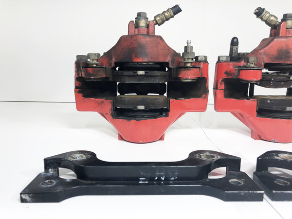 JDM Subaru Impreza WRX Rear 2 Pot Brake Calipers Mounting Bracket 1993-2007 OEM | Calipers | 2 pot, 2005, Forester, Impreza, Red Brake Calipers, STI, Subaru, WRX, wrx 2004, wrx 2005, WRX STI | 1440