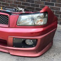 JDM SG5 03-05 Subaru Forester XT STi Front Clip with HID Headlights & Cross Sport Front Lip Carbon FogLight Inserts & Rear Bumper + Lip