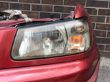 JDM SG5 03-05 Subaru Forester XT STi Front Clip with HID Headlights & Cross Sport Front Lip Carbon FogLight Inserts & Rear Bumper + Lip