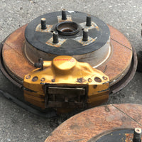 JDM Subaru Impreza WRX STI Gold Front 5X114.3 Brembo Brake Calipers V9 Hubs EJ