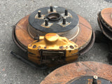 JDM Subaru Impreza WRX STI Gold Front 5X114.3 Brembo Brake Calipers V9 Hubs EJ