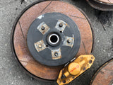 JDM Subaru Impreza WRX STI Gold Front 5X114.3 Brembo Brake Calipers V9 Hubs EJ