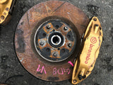 JDM Subaru Impreza WRX STI Gold Front 5X114.3 Brembo Brake Calipers V9 Hubs EJ