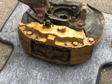 JDM Subaru Impreza WRX STI Gold Front 5X114.3 Brembo Brake Calipers V9 Hubs EJ