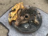 JDM Subaru Impreza WRX STI Gold Front 5X114.3 Brembo Brake Calipers V9 Hubs EJ