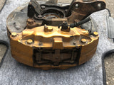 JDM Subaru Impreza WRX STI Gold Front 5X114.3 Brembo Brake Calipers V9 Hubs EJ