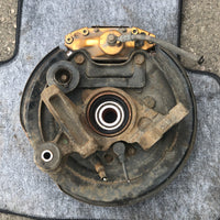 JDM Subaru Impreza WRX STI Gold Front 5X114.3 Brembo Brake Calipers V9 Hubs EJ