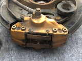 JDM Subaru Impreza WRX STI Gold Front 5X114.3 Brembo Brake Calipers V9 Hubs EJ