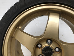 JDM 17" SUBARU RAYS 17x7JJ +55 5x100 RIMS GOLD FORGED MONOBLOCK GC8 RA 215/45 RZ17