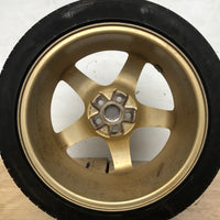 JDM 17" SUBARU RAYS 17x7JJ +55 5x100 RIMS GOLD FORGED MONOBLOCK GC8 RA 215/45 RZ17