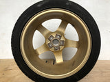 JDM 17" SUBARU RAYS 17x7JJ +55 5x100 RIMS GOLD FORGED MONOBLOCK GC8 RA 215/45 RZ17