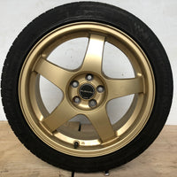 JDM 17" SUBARU RAYS 17x7JJ +55 5x100 RIMS GOLD FORGED MONOBLOCK GC8 RA 215/45 RZ17
