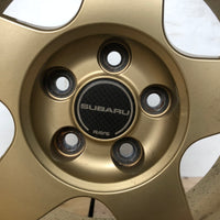 JDM 17" SUBARU RAYS 17x7JJ +55 5x100 RIMS GOLD FORGED MONOBLOCK GC8 RA 215/45 RZ17
