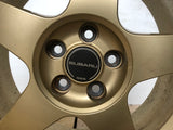 JDM 17" SUBARU RAYS 17x7JJ +55 5x100 RIMS GOLD FORGED MONOBLOCK GC8 RA 215/45 RZ17