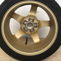 JDM 17" SUBARU RAYS 17x7JJ +55 5x100 RIMS GOLD FORGED MONOBLOCK GC8 RA 215/45 RZ17