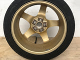 JDM 17" SUBARU RAYS 17x7JJ +55 5x100 RIMS GOLD FORGED MONOBLOCK GC8 RA 215/45 RZ17