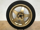 JDM 17" SUBARU RAYS 17x7JJ +55 5x100 RIMS GOLD FORGED MONOBLOCK GC8 RA 215/45 RZ17