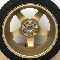 JDM 17" SUBARU RAYS 17x7JJ +55 5x100 RIMS GOLD FORGED MONOBLOCK GC8 RA 215/45 RZ17