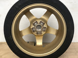 JDM 17" SUBARU RAYS 17x7JJ +55 5x100 RIMS GOLD FORGED MONOBLOCK GC8 RA 215/45 RZ17