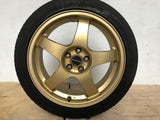 JDM 17" SUBARU RAYS 17x7JJ +55 5x100 RIMS GOLD FORGED MONOBLOCK GC8 RA 215/45 RZ17