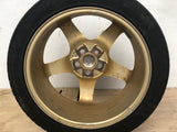 JDM 17" SUBARU RAYS 17x7JJ +55 5x100 RIMS GOLD FORGED MONOBLOCK GC8 RA 215/45 RZ17