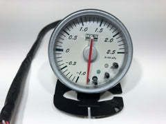 JDM HKS Power Turbo Boost Gauge White