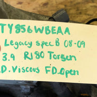 08-09 JDM Subaru Legacy GT Spec B 6 Speed Transmission R180 Diff TY856WBEAA | Transmission & Diff | 6 Speed Transmission R180 Diff TY856WBEAA, Legacy, Legacy GT Spec B, R180 Diff TY856WBEAA, Subaru, TY856WBEAA | 1514