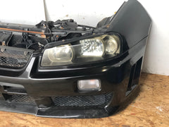 JDM Nissan Skyline R34 GT HR34 ER34 Sedan Front Nose Cut Conversion Xenon Headlights, Front Bumper Hood Etc.