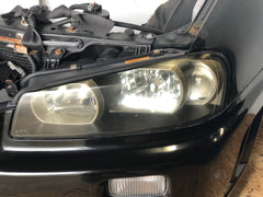 JDM Nissan Skyline R34 GT HR34 ER34 Sedan Front Nose Cut Conversion Xenon Headlights, Front Bumper Hood Etc.