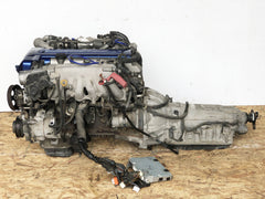 JDM Toyota Aristo Twin Turbo Front Sump VVTi 2JZ-GTE Engine Motor Auto Trans ECU Blue Top