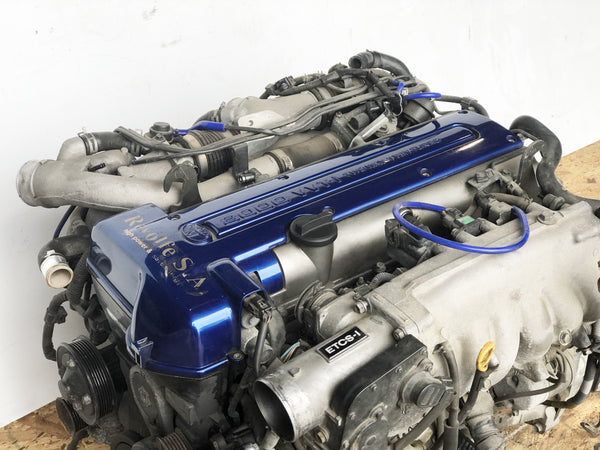 JDM Toyota Aristo Twin Turbo Front Sump VVTi 2JZ-GTE Engine Motor Auto Trans ECU Blue Top | Engine | 2jz, 2jzgte, tested, Toyota, toyota aristo, twin turbo, vvti | 1327