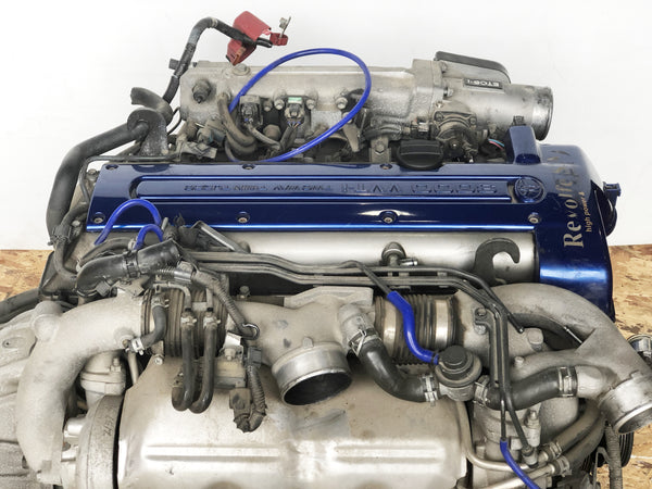 JDM Toyota Aristo Twin Turbo Front Sump VVTi 2JZ-GTE Engine Motor Auto Trans ECU Blue Top | Engine | 2jz, 2jzgte, tested, Toyota, toyota aristo, twin turbo, vvti | 1327