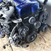 JDM Toyota Aristo Twin Turbo Front Sump VVTi 2JZ-GTE Engine Motor Auto Trans ECU Blue Top