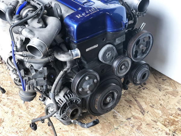 JDM Toyota Aristo Twin Turbo Front Sump VVTi 2JZ-GTE Engine Motor Auto Trans ECU Blue Top